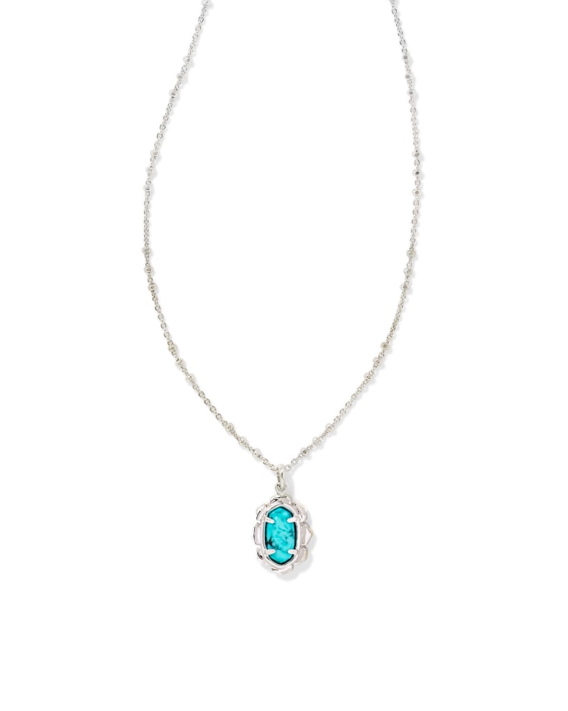 Piper Silver Pendant Necklace in Variegated Turquoise Magnesite image number 0